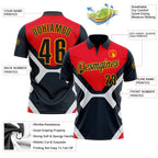 Custom Blue Black Red-Gold Esports Performance Polo Shirt photo 3