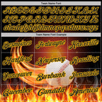 Custom Black-Gold Flame Baseball Fireball 3D Pattern Performance Polo Shirt photo 4