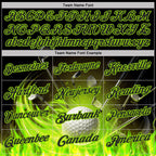 Custom Black-Neon Green Flame Golf Ball 3D Pattern Performance Polo Shirt photo 3