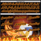 Custom Black-Bay Orange Flame Volleyball Ball 3D Pattern Performance Polo Shirt photo 4