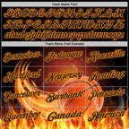 Custom Black-Bay Orange Flame Basketball Ball 3D Pattern Performance Polo Shirt photo 4