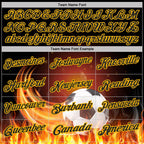 Custom Black-Gold Flame Soccer Ball 3D Pattern Performance Polo Shirt photo 4