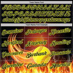 Custom Black-Neon Yellow Flame Softball Ball 3D Pattern Performance Polo Shirt photo 4