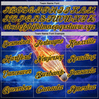 Custom Blue Black-Gold Flame Lightning Badminton Ball 3D Pattern Performance Polo Shirt photo 4
