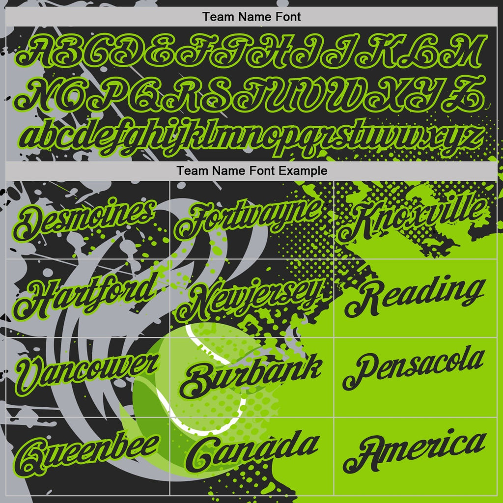 Custom Black Gray-Neon Green Tennis Ball Swirl Splatter 3D Pattern Performance Polo Shirt photo 3
