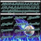 Custom Black-Ice Blue Flame Baseball Ball 3D Pattern Performance Polo Shirt photo 4