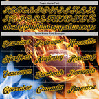 Custom Black Orange Blue-Gold Flame Football Ball 3D Pattern Performance Polo Shirt photo 3