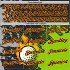 Custom Black Neon Green-Bay Orange Flame Golf Ball Splatter 3D Pattern Performance Polo Shirt photo 3