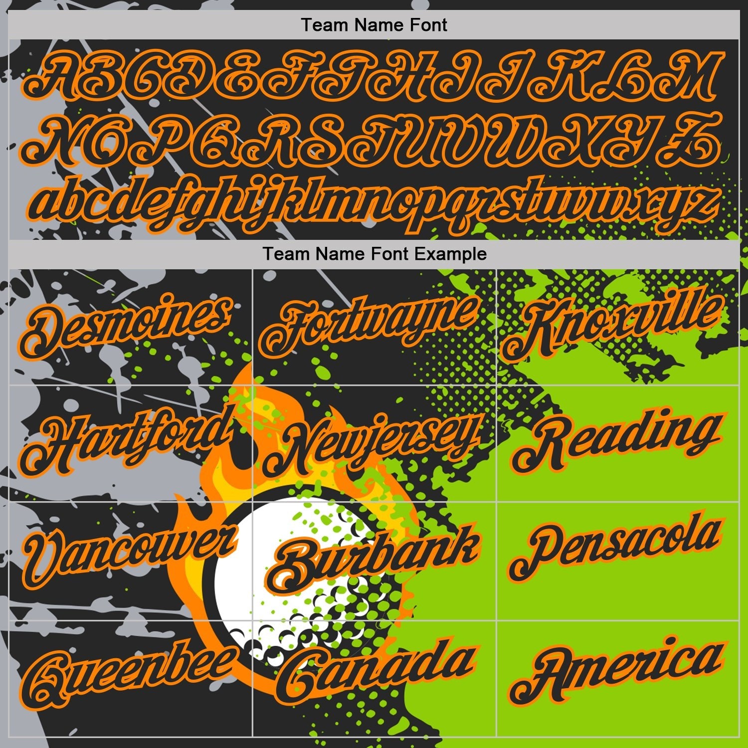 Custom Black Neon Green-Bay Orange Flame Golf Ball Splatter 3D Pattern Performance Polo Shirt photo 3
