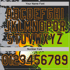 Custom Black Neon Green-Bay Orange Flame Golf Ball Splatter 3D Pattern Performance Polo Shirt photo 4