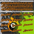 Custom Black Neon Green-Bay Orange Flame Billiards Snooker 8 Ball Pool Splatter Performance Polo Shirt photo 3