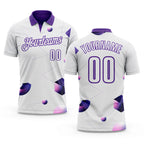 Custom White-Purple Gradient Geometric Abstract Performance Polo Shirt