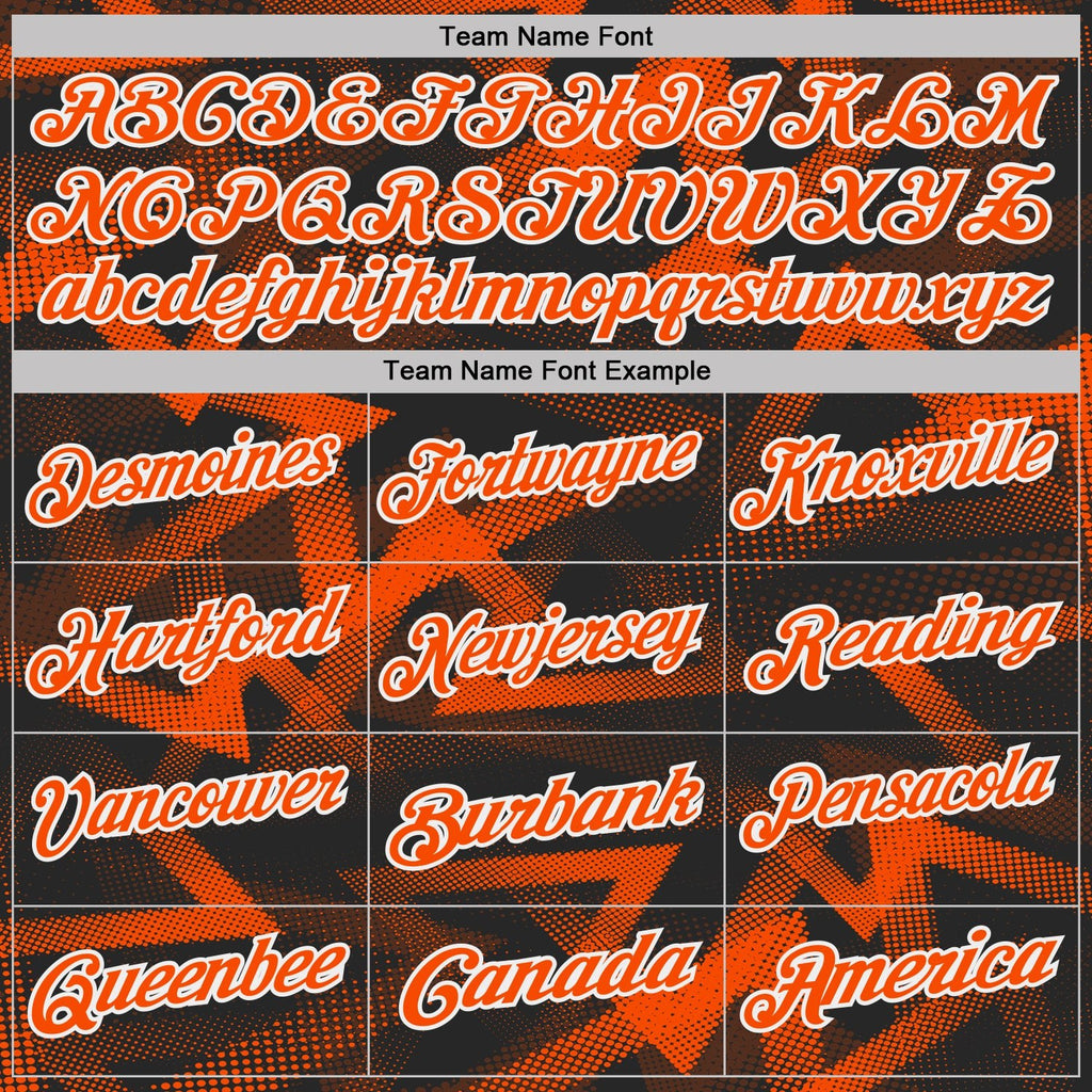 Custom Black Orange-White Abstract Geometric Performance Polo Shirt photo 4