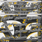 Custom Black Yellow-White Abstract Geometric Performance Polo Shirt photo 4