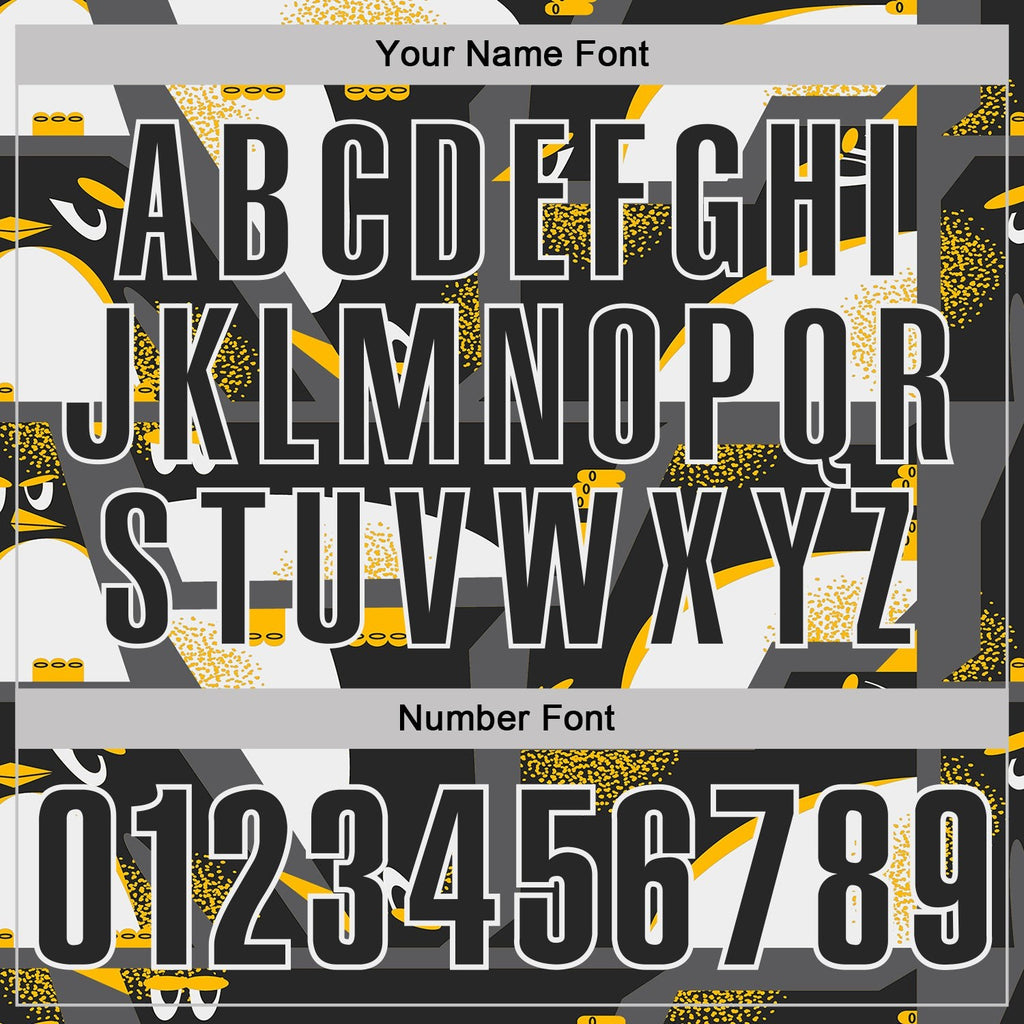 Custom Black Yellow-White Abstract Geometric Performance Polo Shirt photo 5