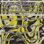 Custom Black Light Yellow-White Abstract Line Graffiti Performance Polo Shirt photo 3
