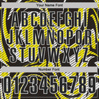 Custom Black Light Yellow-White Abstract Line Graffiti Performance Polo Shirt photo 4