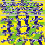 Custom Light Yellow Dark Purple Neon Green-White Abstract Geometric Performance Polo Shirt photo 3