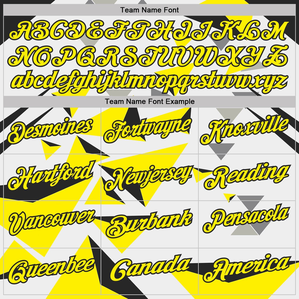 Custom White Light Yellow-Black Geometric Triangle Performance Polo Shirt photo 3