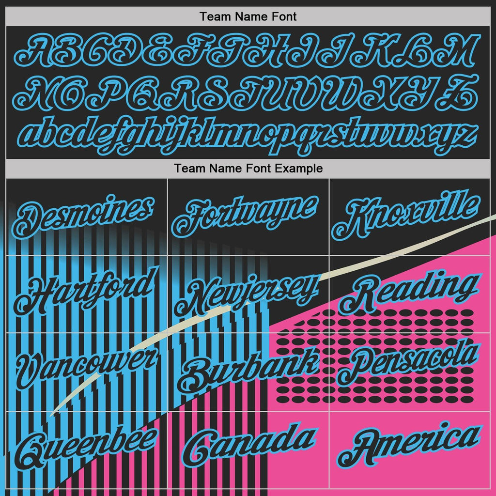 Custom Black Pink-Sky Blue Geometric Halftone Dot & Stripe Performance Polo Shirt photo 4
