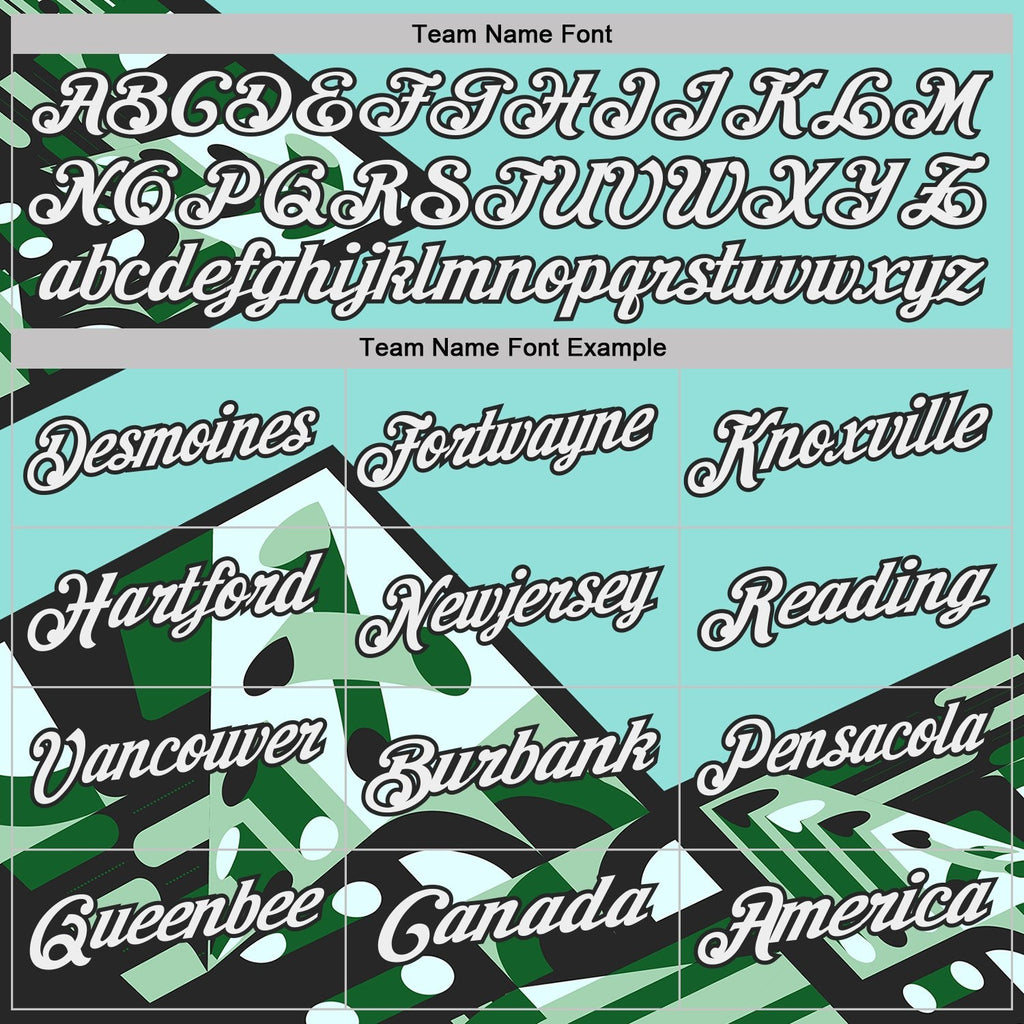 Custom Ice Blue White Green-Black Abstract Geometric Performance Polo Shirt photo 3