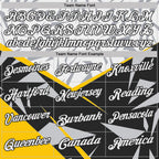 Custom White Black-Yellow Abstract Geometric Performance Polo Shirt photo 3