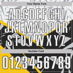 Custom White Black-Yellow Abstract Geometric Performance Polo Shirt photo 4