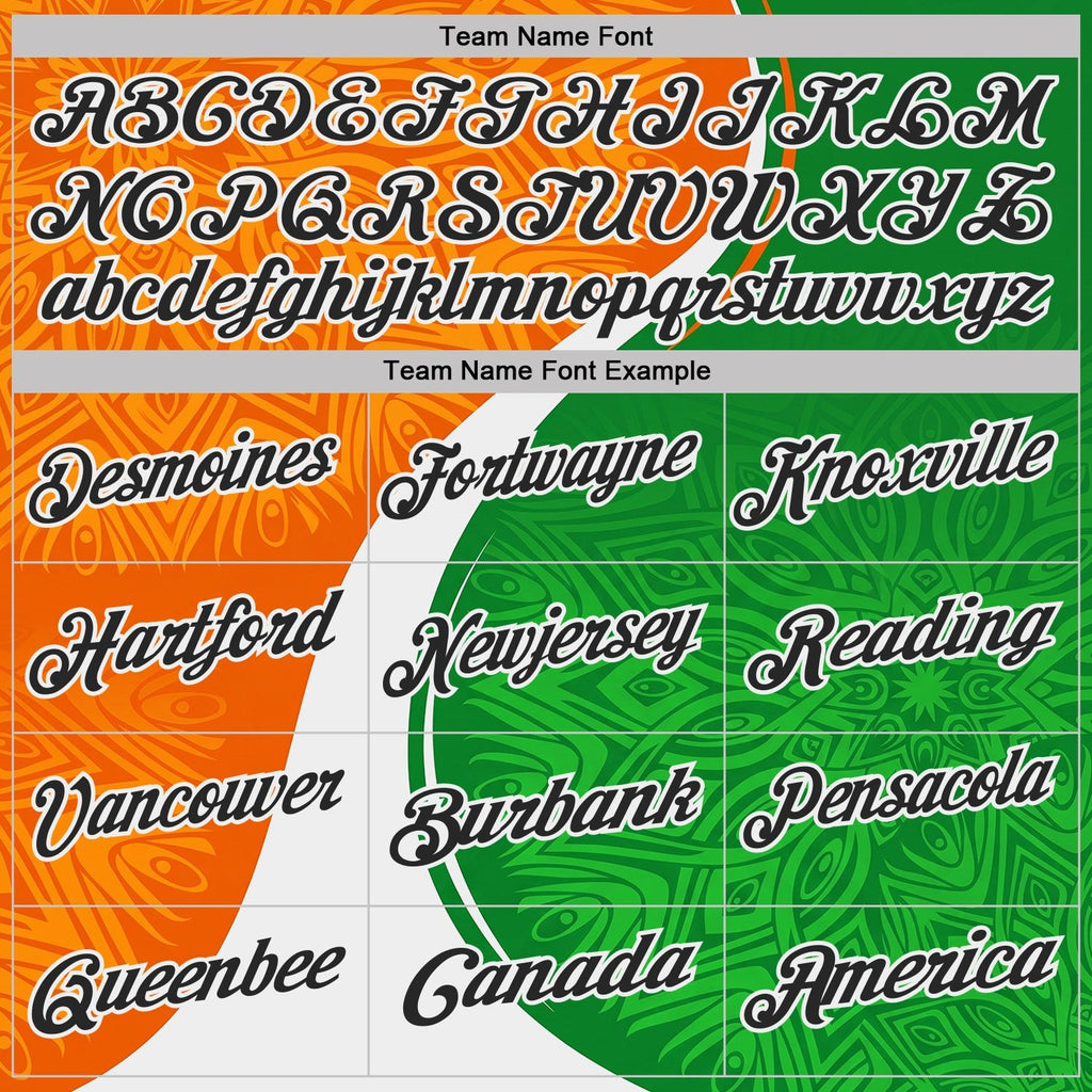 Custom Orange Black Green-White Abstract Geometric Performance Polo Shirt photo 3
