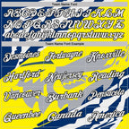 Custom Light Yellow White Blue Gray-Black Abstract Geometric Performance Polo Shirt photo 3