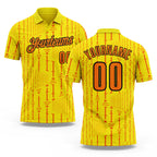 Custom Light Yellow Bay Orange-Black Geometric Line Performance Polo Shirt
