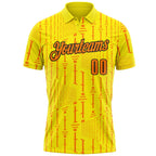 Custom Light Yellow Bay Orange-Black Geometric Line Performance Polo Shirt photo 1