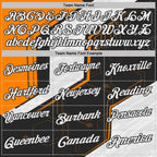 Custom Black White-Bay Orange Tech Geometric Performance Polo Shirt photo 3