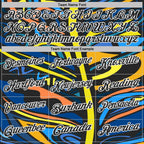 Custom Black Yellow Blue Orange-White Abstract Geometric Graffiti Performance Polo Shirt photo 3