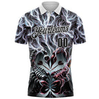 Custom Black-White Darts Scorpion Dartboard Performance Polo Shirt photo 2