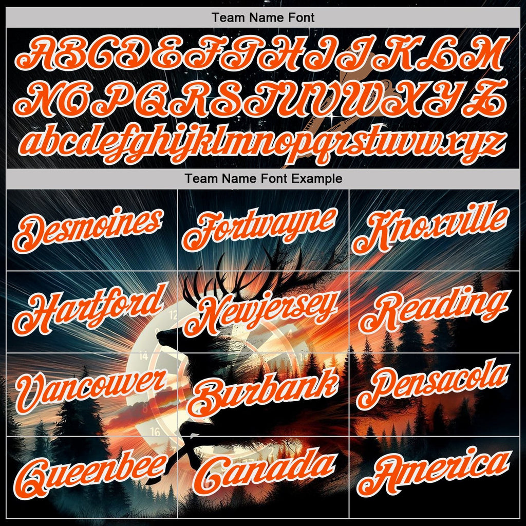Custom Black Orange-White Darts Deer Dartboard Performance Polo Shirt photo 3