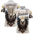 Custom White City Cream-Navy Darts Eagle Dartboard Performance Polo Shirt photo 1