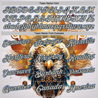 Custom White Vegas Gold Yellow-US Navy Blue Darts Eagle Dartboard Performance Polo Shirt photo 2