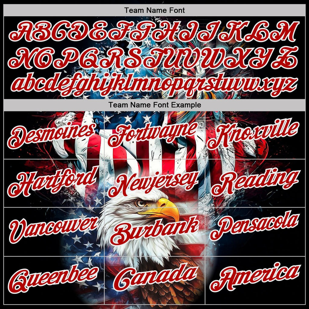Custom Black Red-White Darts Eagle Dartboard Patriotic American Flag Performance Polo Shirt photo 3