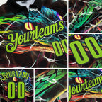Custom Black-Neon Green Darts Boa Dartboard Performance Polo Shirt detail