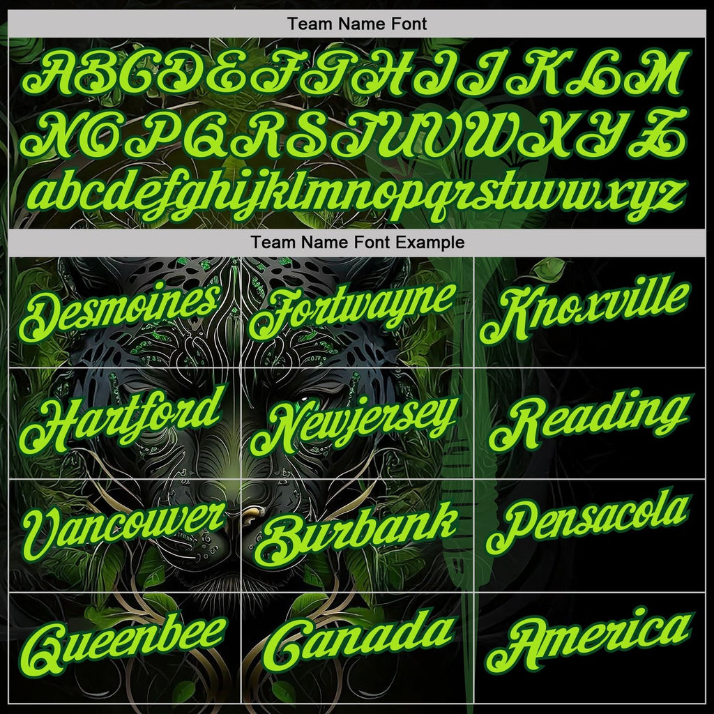 Custom Black Neon Green-Green Darts Panther Dartboard Performance Polo Shirt photo 4