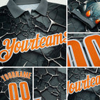 Custom Gray Bay Orange-White Darts Spider Dartboard Performance Polo Shirt detail