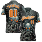 Custom Gray Bay Orange-White Darts Spider Dartboard Performance Polo Shirt photo 1