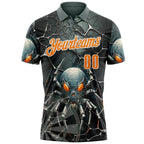 Custom Gray Bay Orange-White Darts Spider Dartboard Performance Polo Shirt photo 2