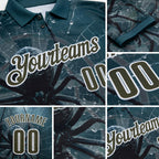 Custom Gray Olive-White Darts Spider Dartboard Performance Polo Shirt detail