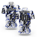 Custom White-Black Darts Wolf Dartboard Performance Polo Shirt