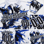 Custom White-Black Darts Wolf Dartboard Performance Polo Shirt detail