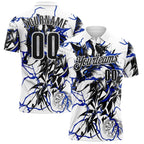 Custom White-Black Darts Wolf Dartboard Performance Polo Shirt photo 1