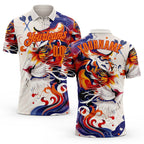 Custom Cream Bay Orange-Red Darts Tiger Fire Dartboard Performance Polo Shirt