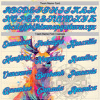 Custom Cream Lakes Blue-Purple Darts Deer Dartboard Performance Polo Shirt photo 2