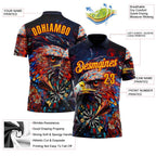 Custom Black Yellow-Red Darts Eagle Dartboard Performance Polo Shirt photo 3